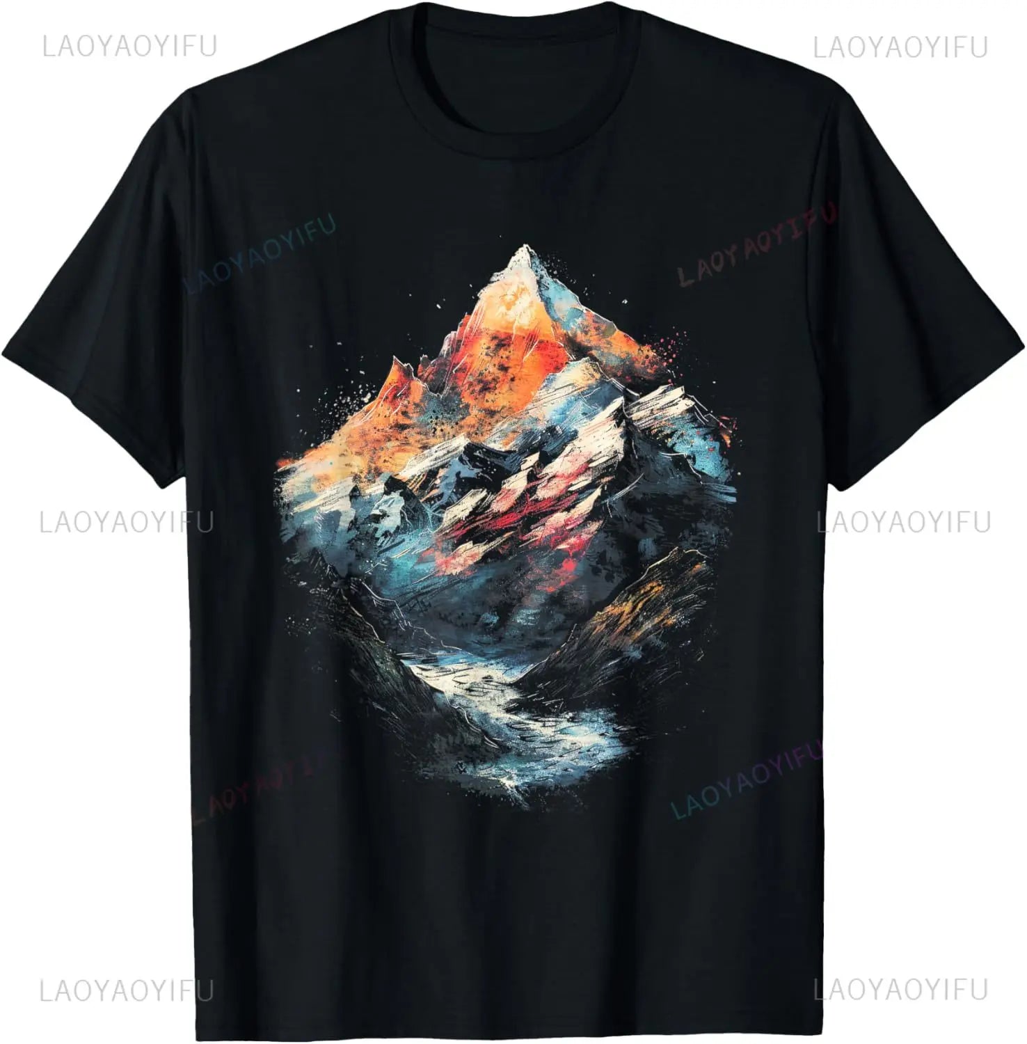Men's Mountain Watercolor Art Tee