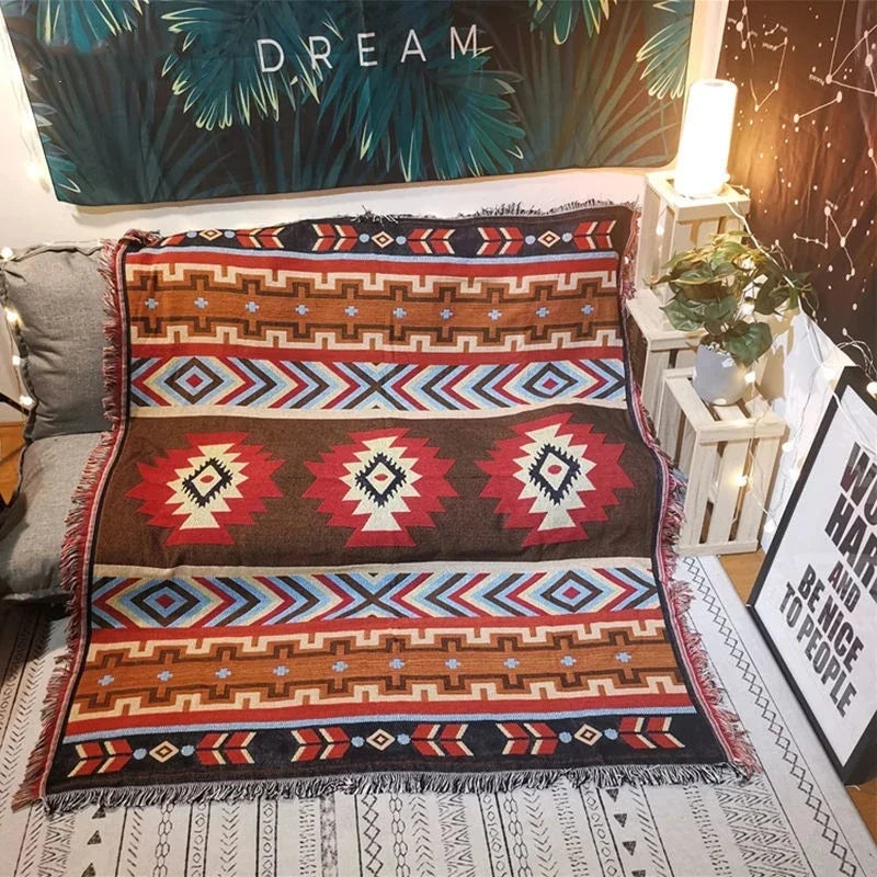 Mesa Campfire Aztec Throw Blanket