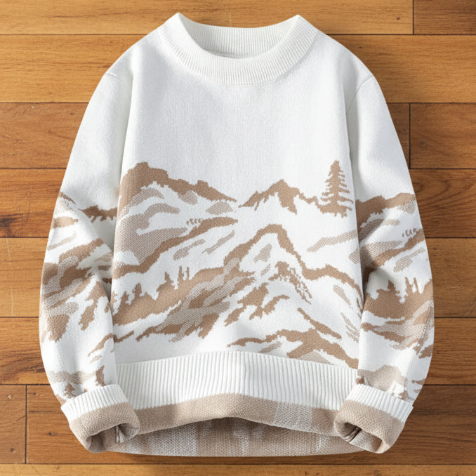 Men's Mountain Landscape Knit Sweater