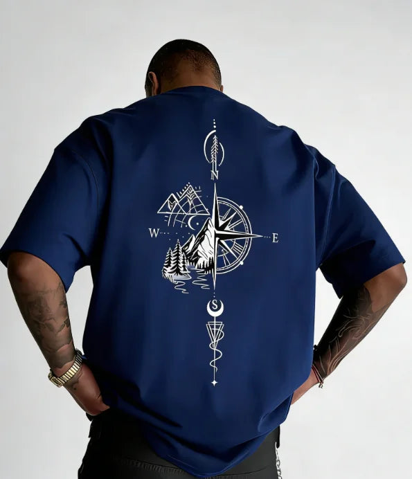 Compass Mountain Back Graphic T-Shirt