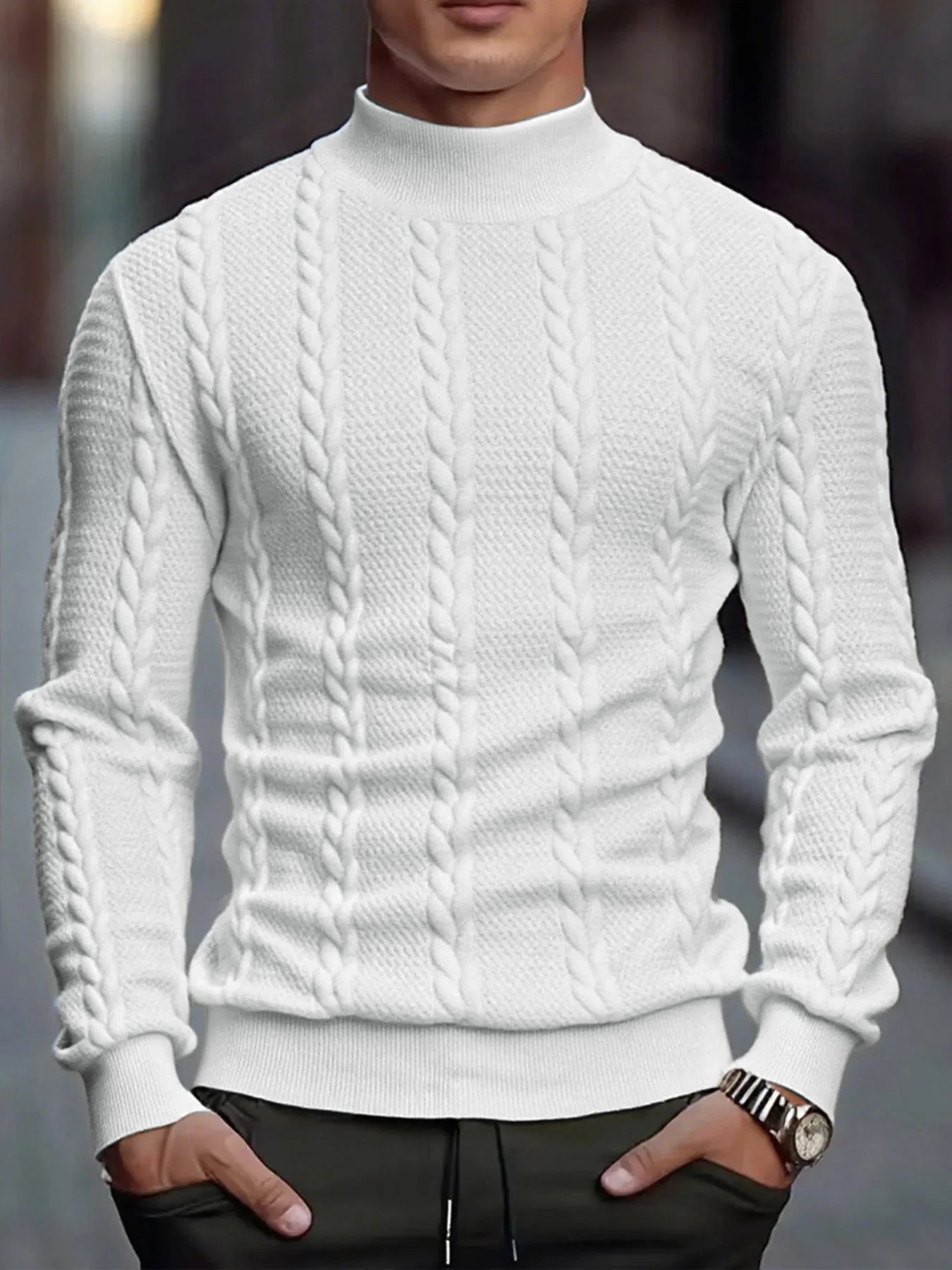 Men's Knitted Turtleneck Sweater