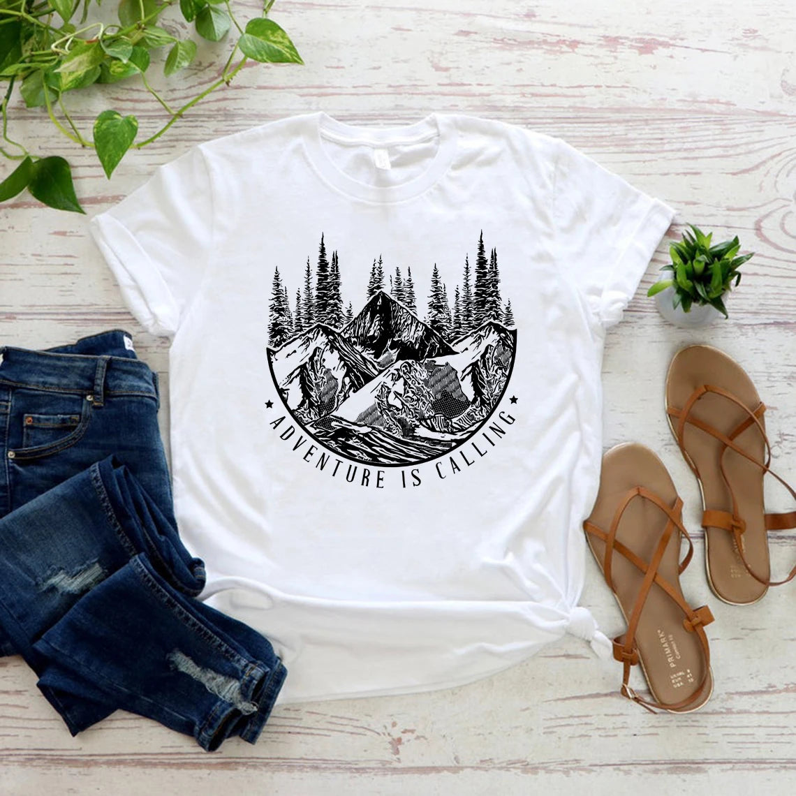 Adventure Is Calling Mountain Graphic Tee