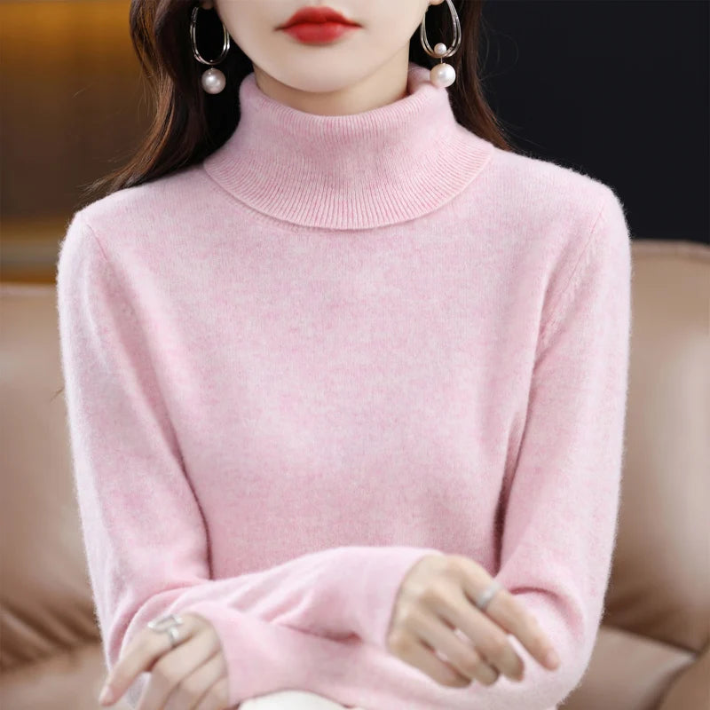 Women's 100% Merino Wool Turtleneck Sweater | Soft Knit Pullover