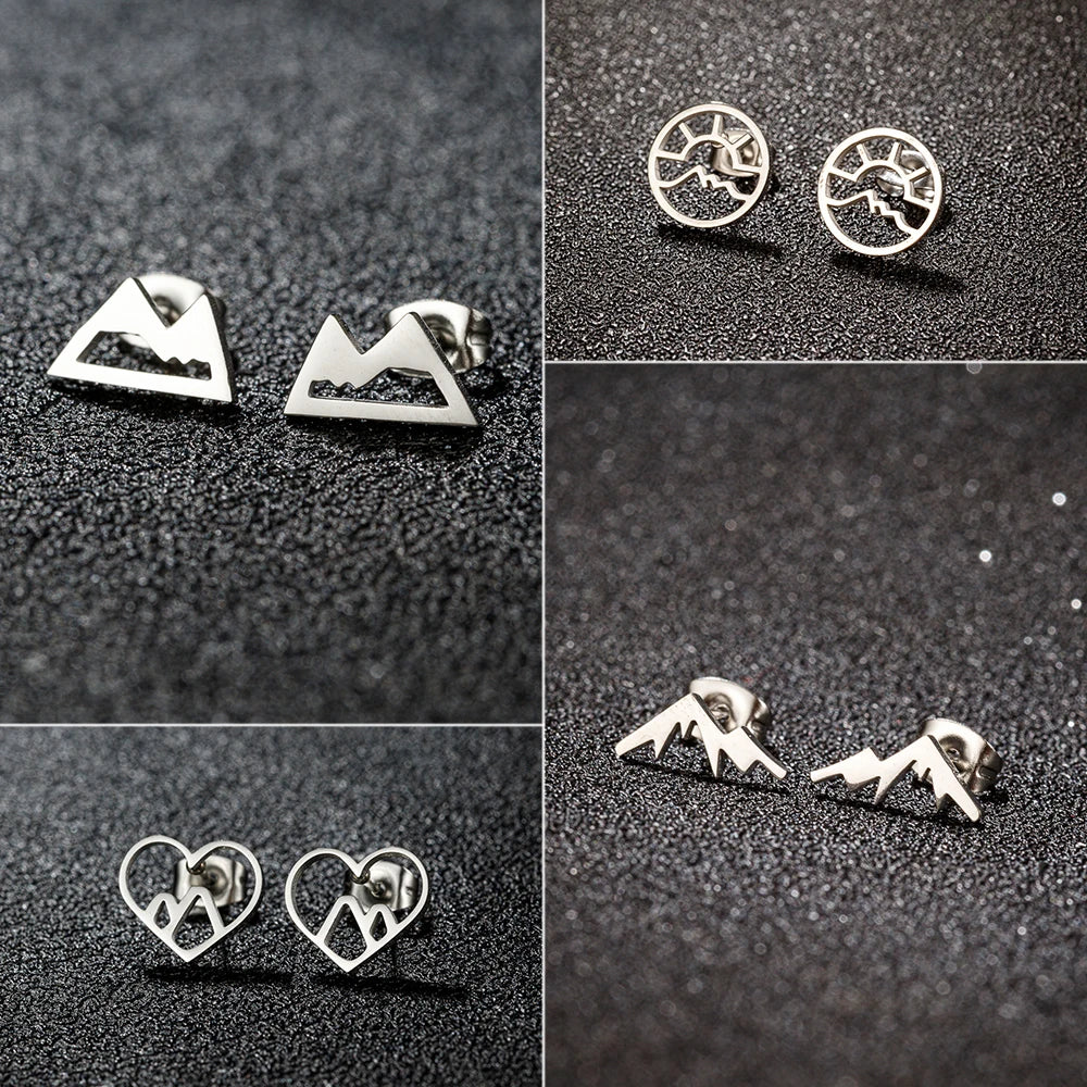 Snow Mountain Stud Earrings