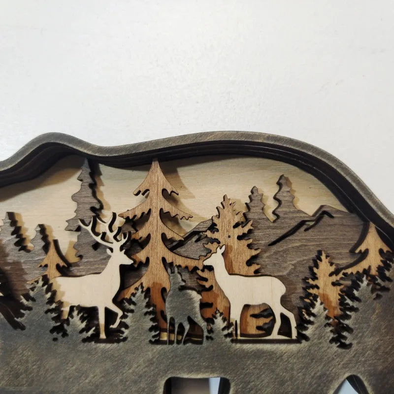 Meegan Mountain Wood Bear & Moose Accent