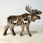 Meegan Mountain Wood Bear & Moose Accent