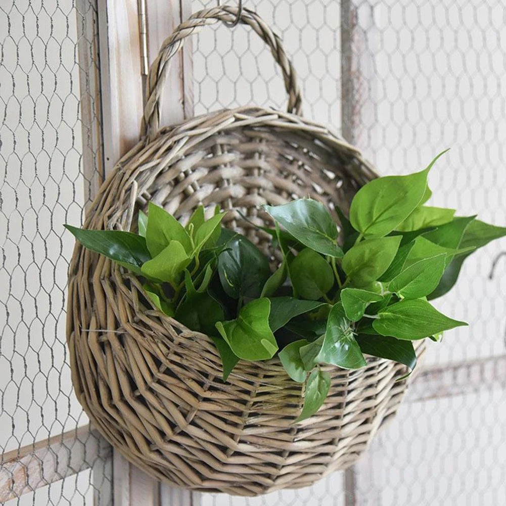 Wicker Wall Hanging Flower Basket