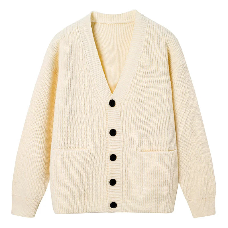 Men's V-Neck Button Knit Cardigan
