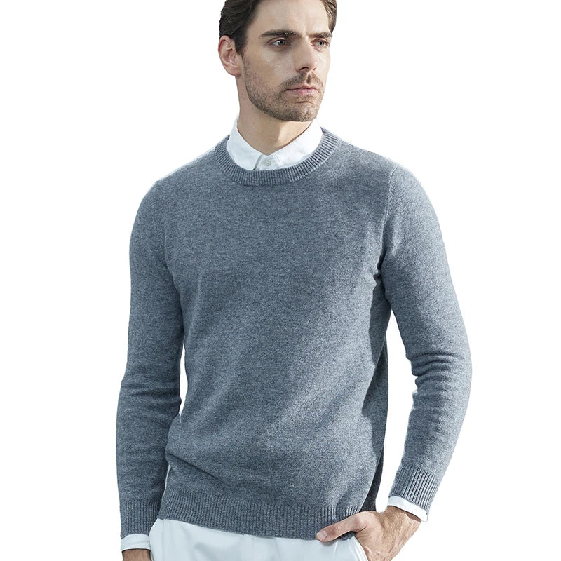 Men's Merino Wool Crewneck Pullover Sweater