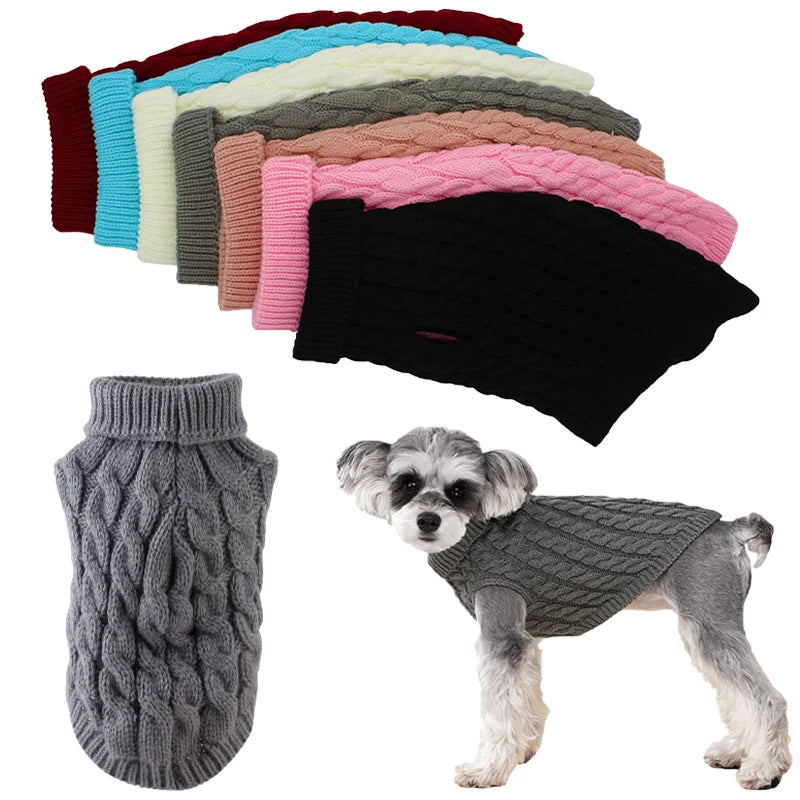 Cable Knit Dog Sweater