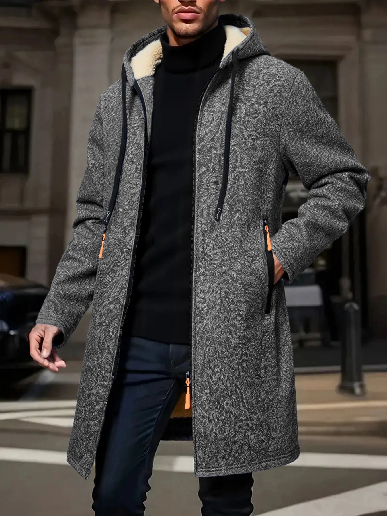 Men's Fleece-Lined Hooded Zip Jacket