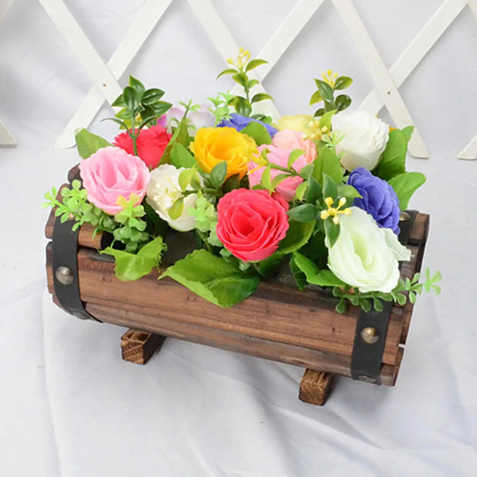 Rustic Barrel Planter Pot