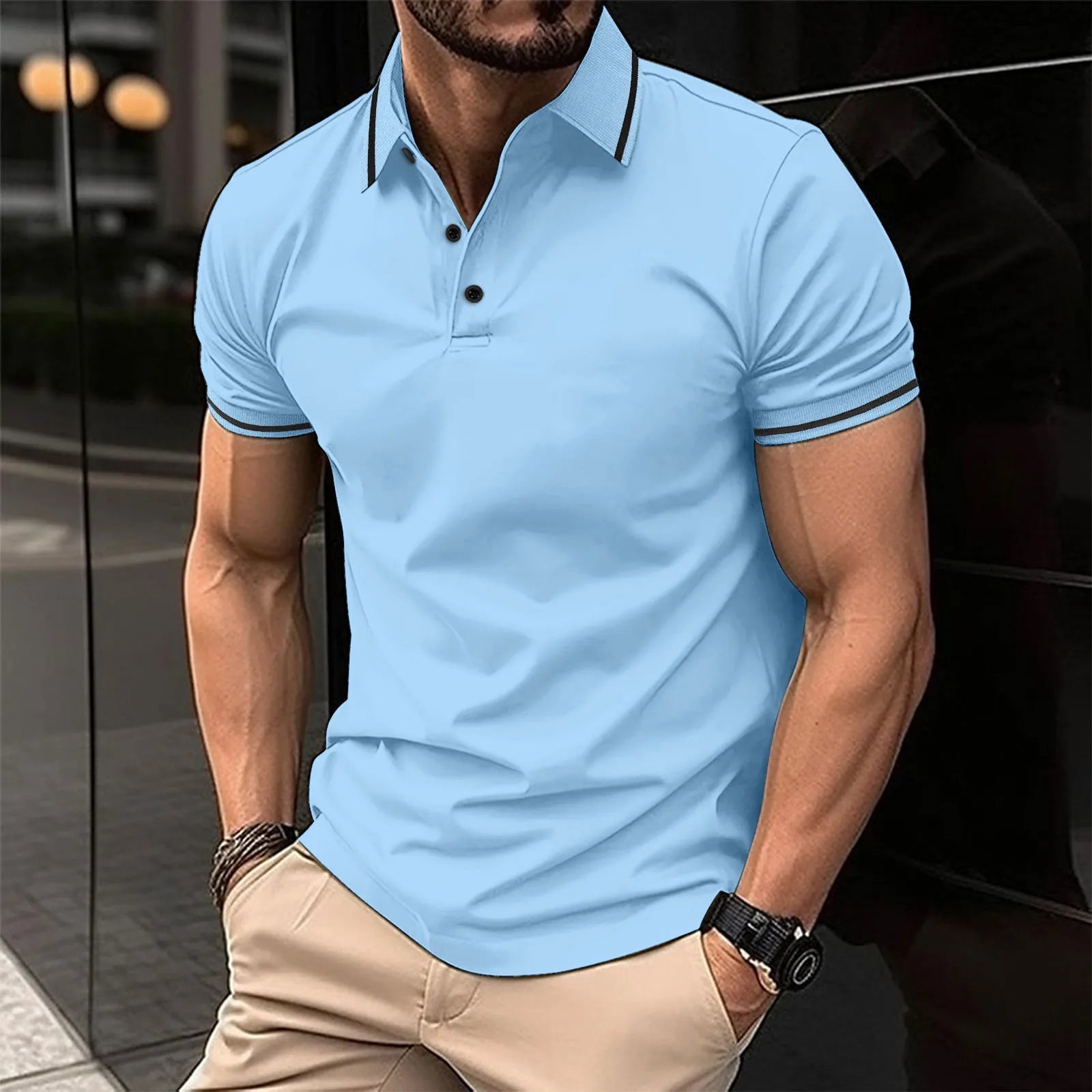 Men's Contrast Trim Polo Shirt