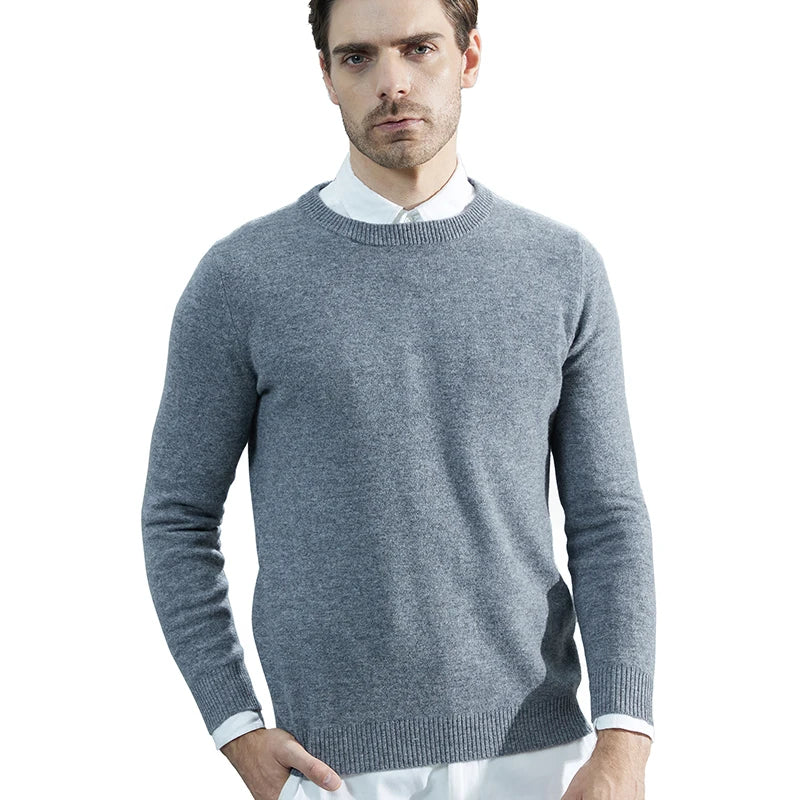 Men's Merino Wool Crewneck Pullover Sweater