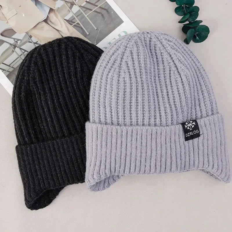 Faux Fur Ear Flap Knit Hat