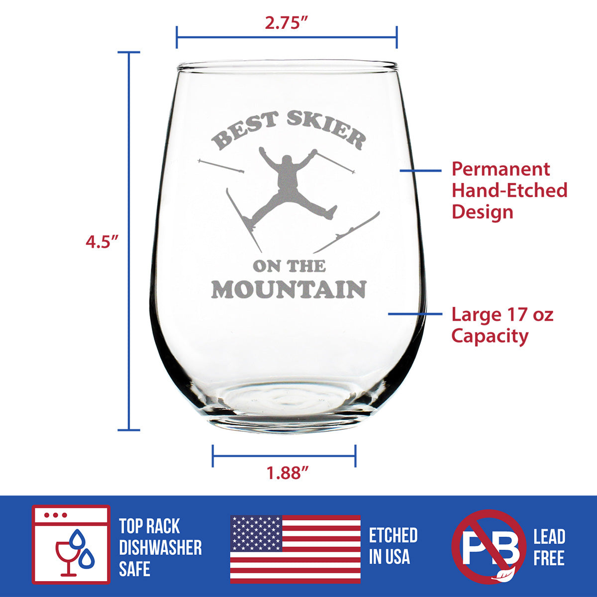 Best Skier Wine Glass