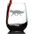 Fox Silhouette Stemless Wine Glass