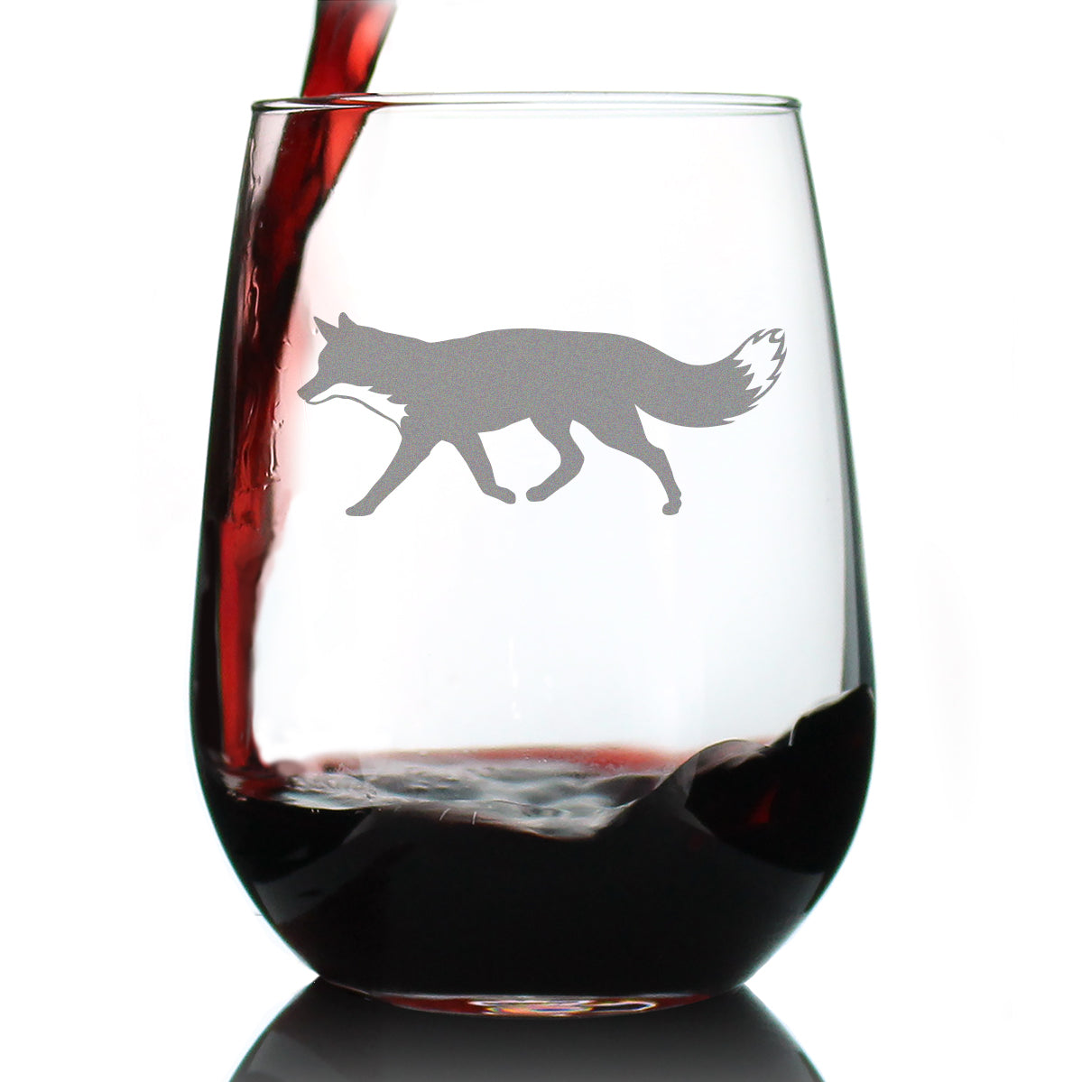 Fox Silhouette Stemless Wine Glass