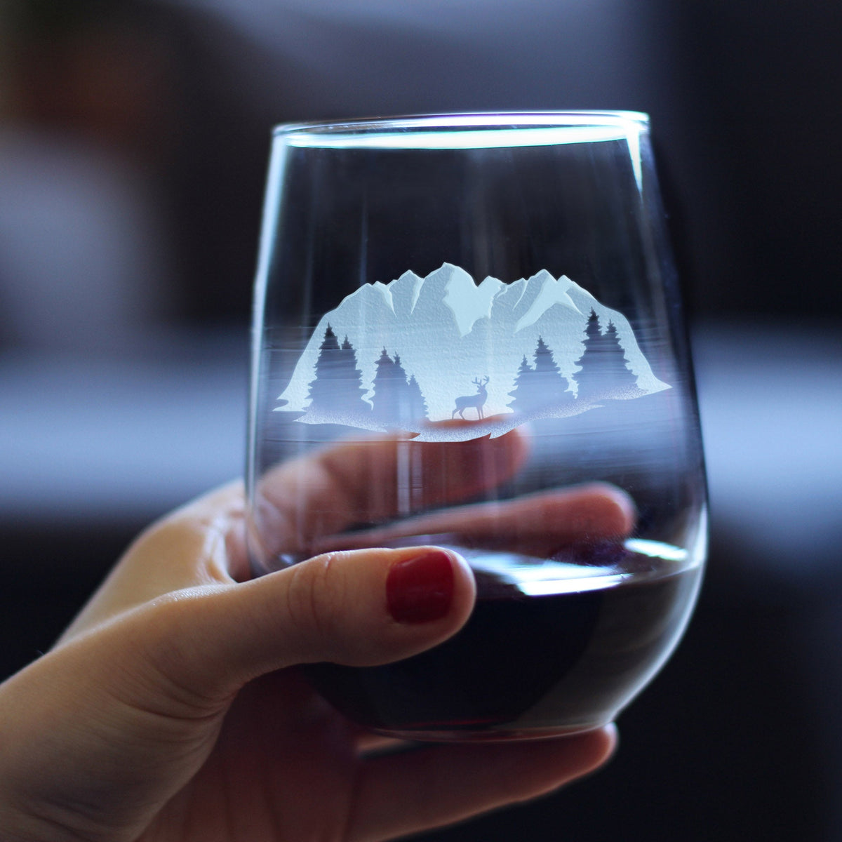 Majestic Mountains Stemless Wine Glass