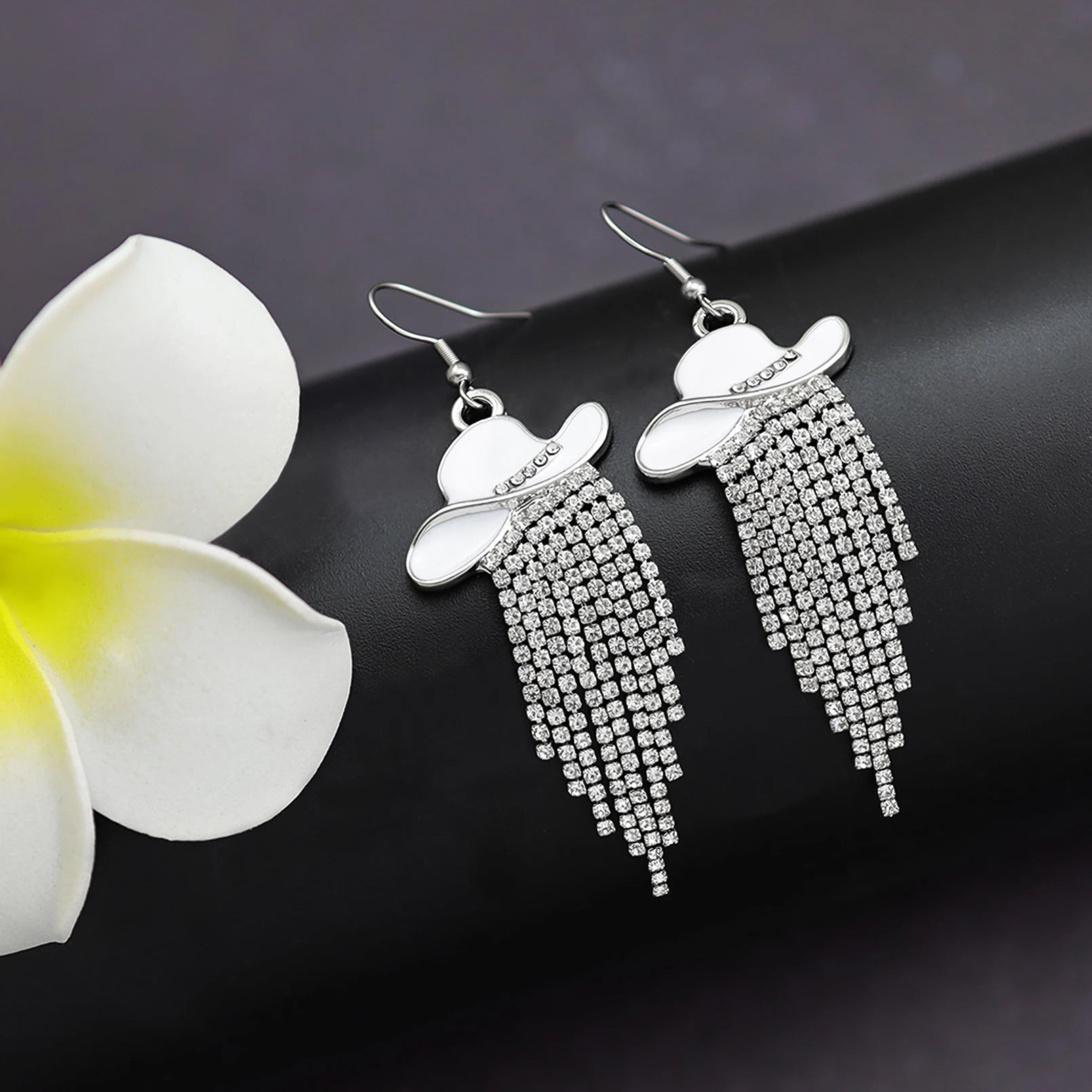 Cowgirl Hat Fringe Earrings