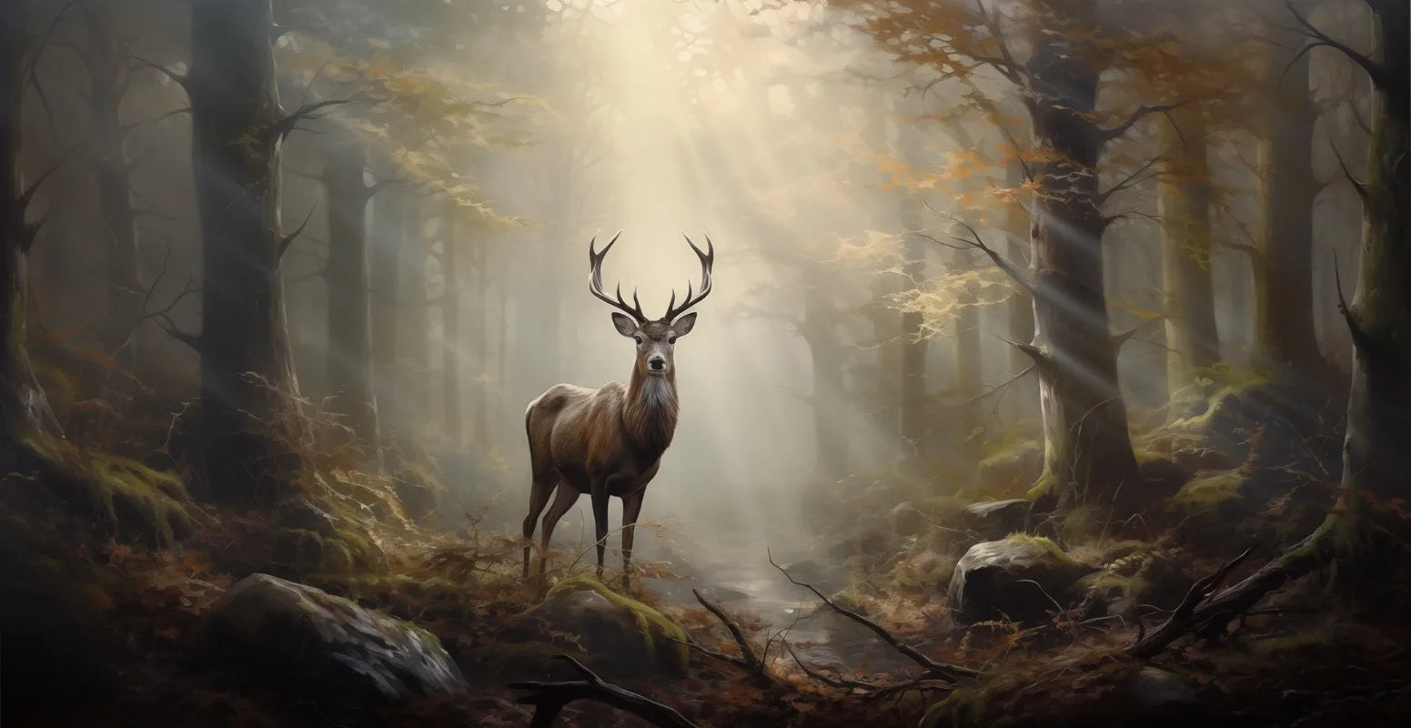 Misty Forest Wildlife Canvas Print