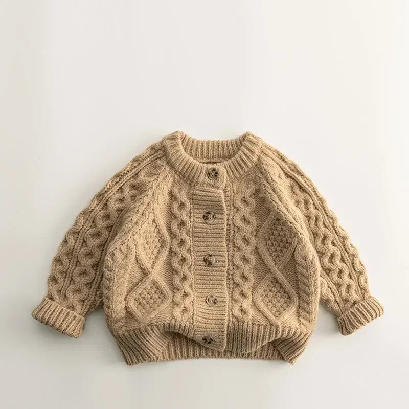 Kids' Cable-Knit Button Cardigan Sweater