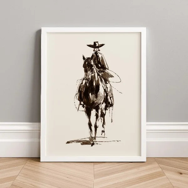 Western Cowgirl Canvas Wall Art Print