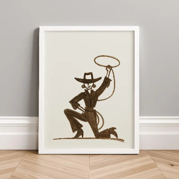 Western Cowgirl Canvas Wall Art Print