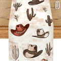 Western Cowboy & Cactus Table Runner