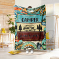 Happy Camper Flannel Throw Blanket