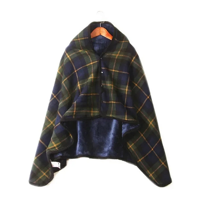 Plaid Wearable Blanket Shawl