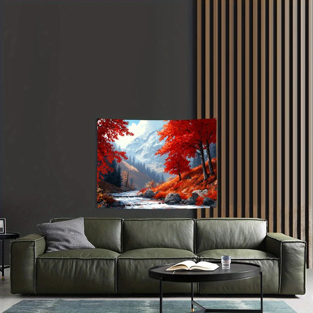 Autumn Mountain Stream Tapestry