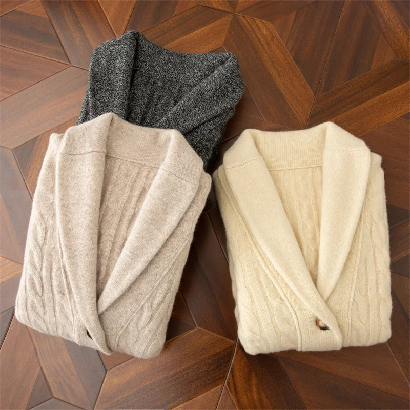 Men's Cable-Knit Cashmere Cardigan