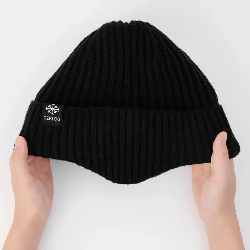 Faux Fur Ear Flap Knit Hat