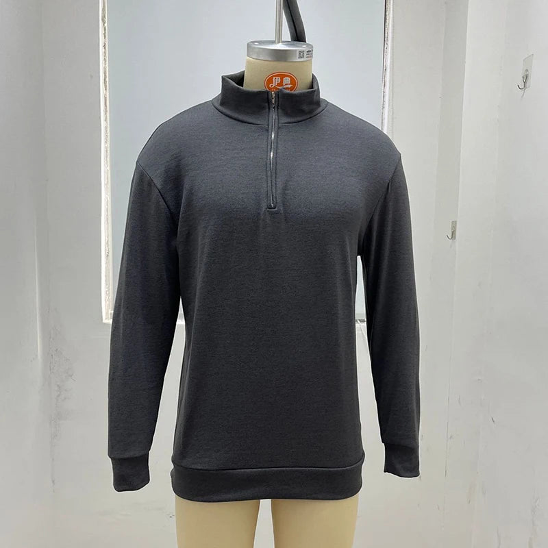 Men's V-Neck Half-Zip Lightweight Pullover Sweater | Casual Spring & Autumn Knit