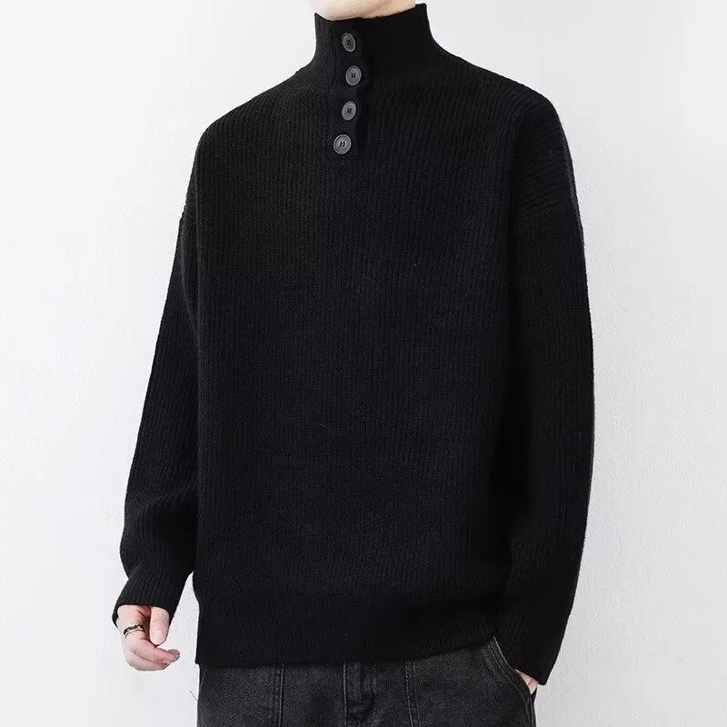Men's Turtleneck Pullover Sweater | Thick Wool-Blend Winter Base Layer