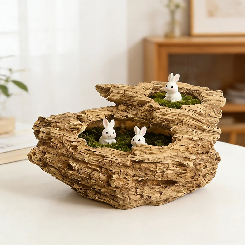 Driftwood Resin Succulent Planter
