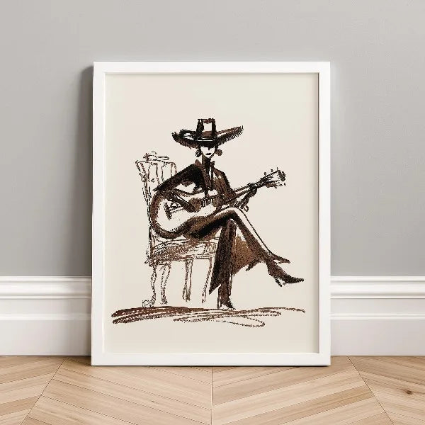 Western Cowgirl Canvas Wall Art Print