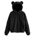 Women's Fuzzy Bear Ear Hoodie