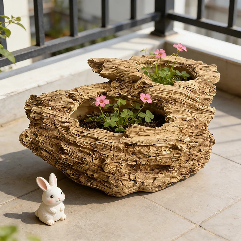 Driftwood Resin Succulent Planter