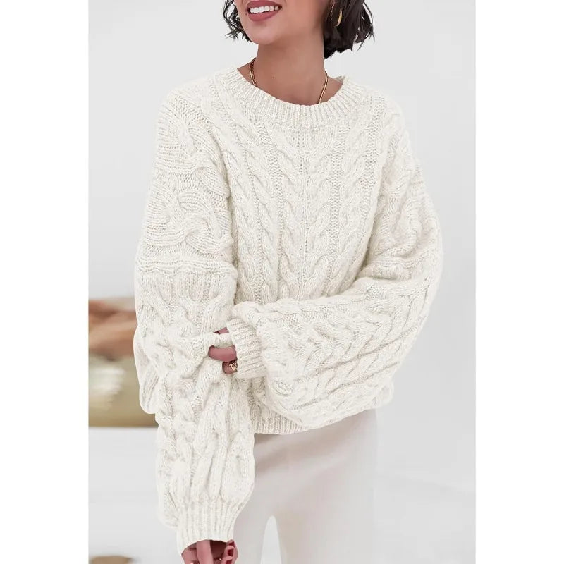 Women's Cable-Knit Pullover Sweater