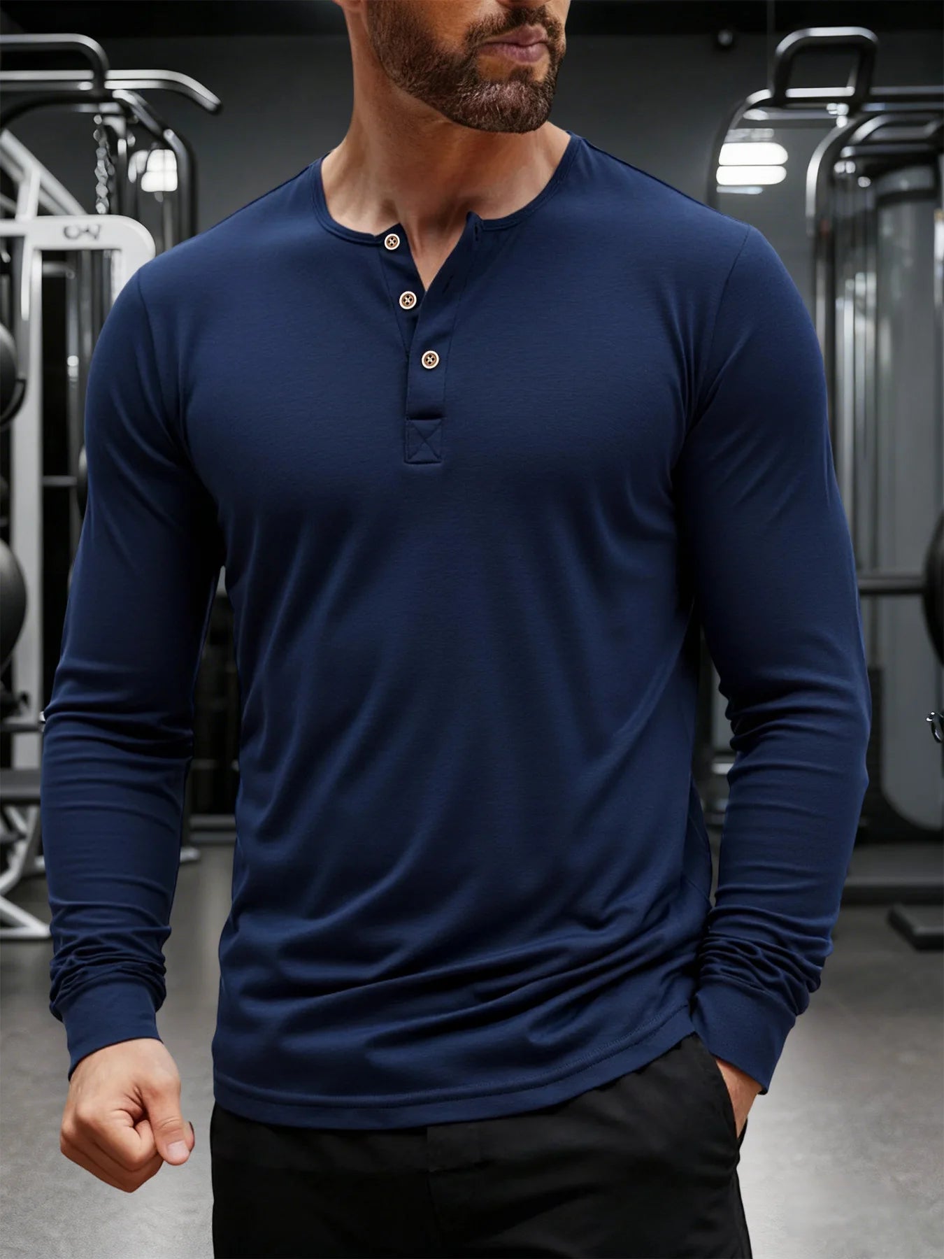 Men's Henley Long Sleeve T-Shirt