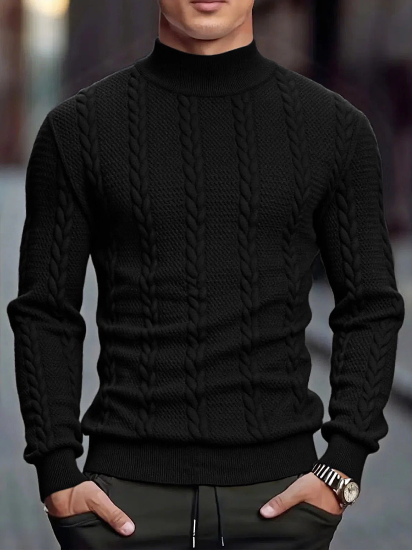 Men's Knitted Turtleneck Sweater