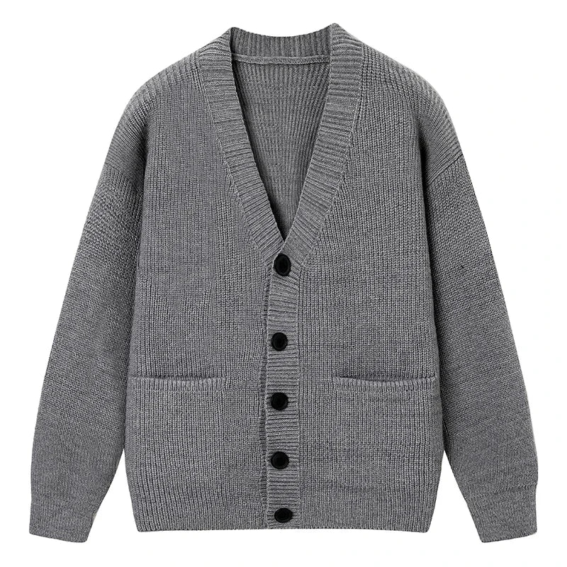 Men's V-Neck Button Knit Cardigan