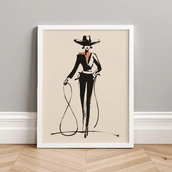 Western Cowgirl Canvas Wall Art Print
