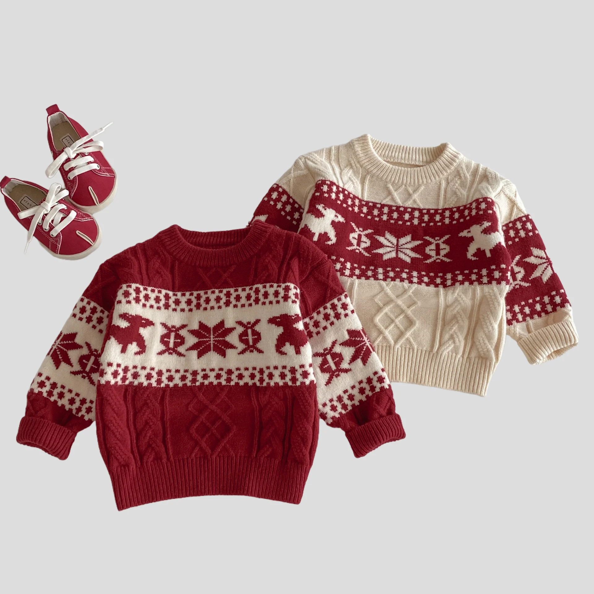 Kids' Christmas Snowflake Knit Sweater