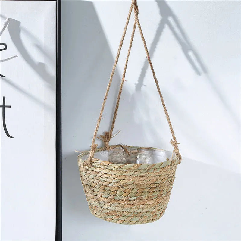 Woven Jute Hanging Planter Basket