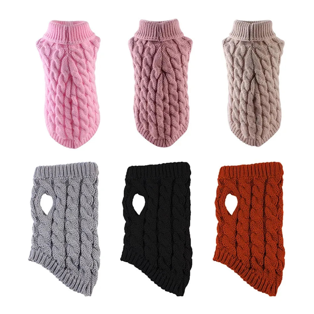 Dog Cable Knit Sweater
