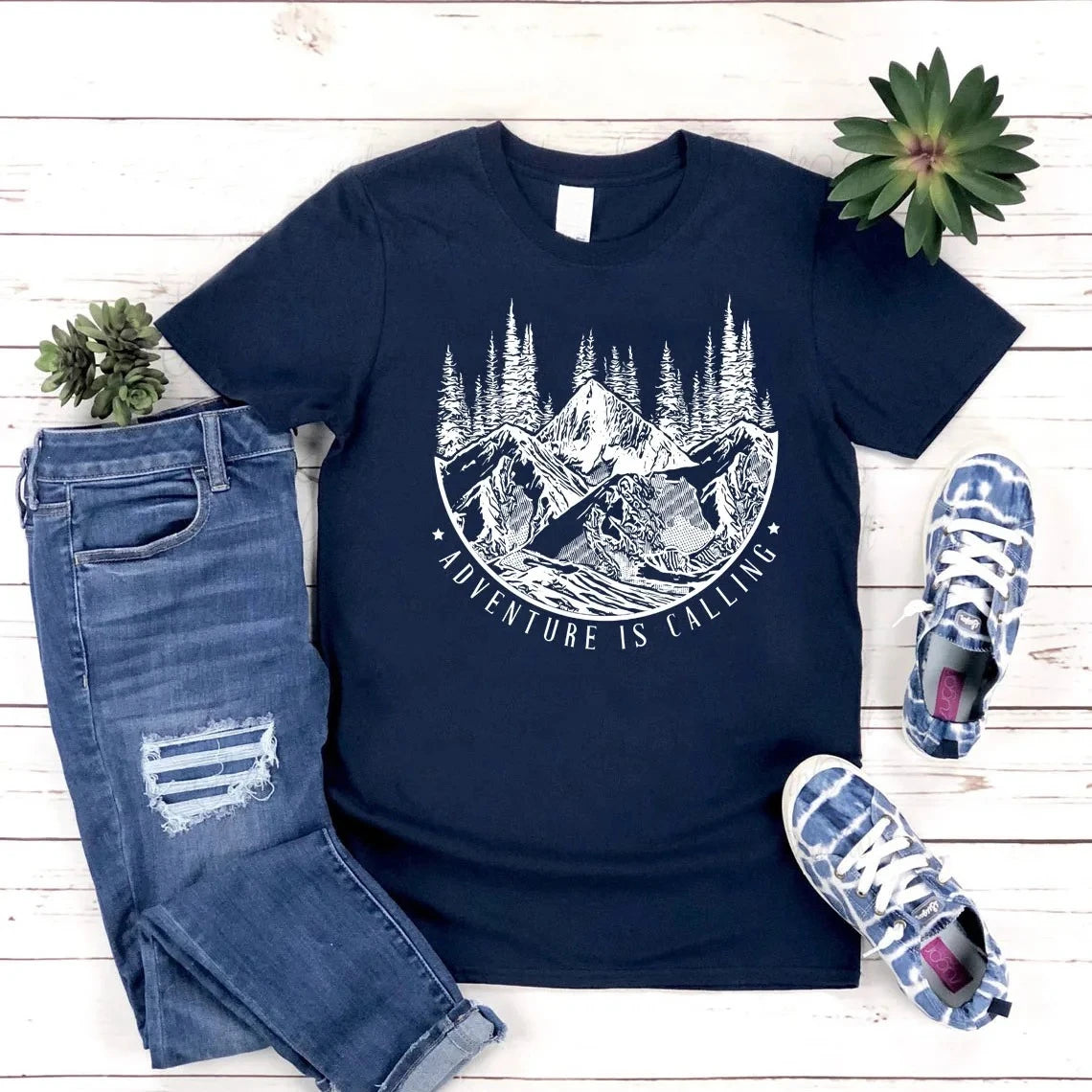 Adventure Is Calling Mountain Graphic Tee