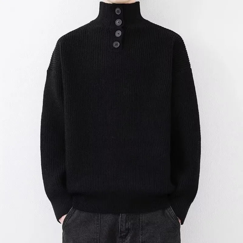 Men's Turtleneck Pullover Sweater | Thick Wool-Blend Winter Base Layer